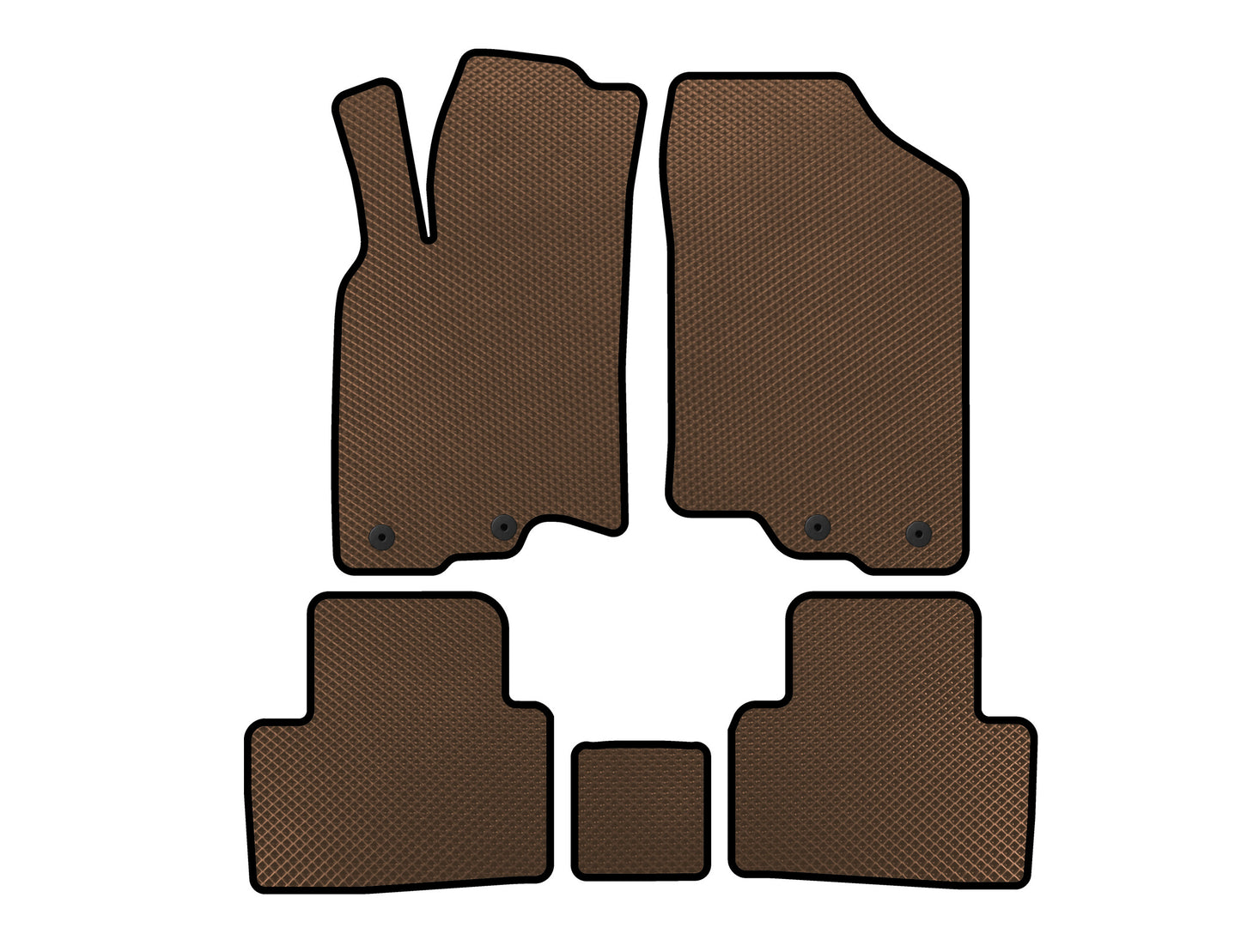 EVA Floor Mats (HB, Hybrid, Brown) for Honda Insight II 2009-2014 - image 1