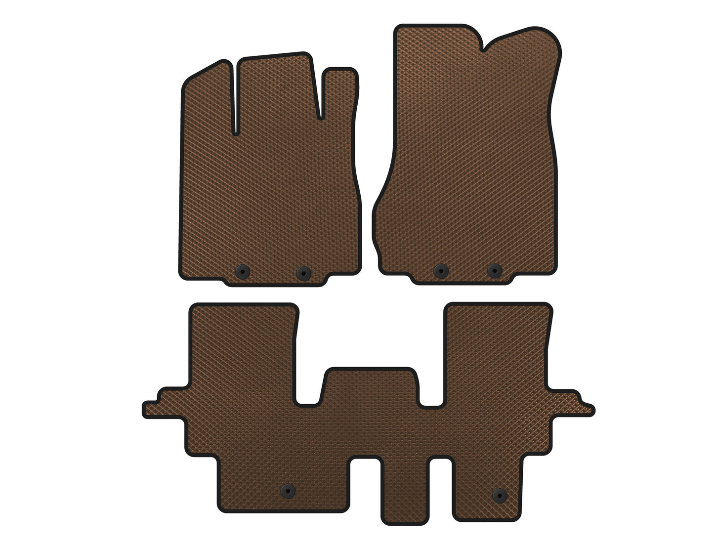EVA Floor Mats (2 Rows, Brown) for Infiniti QX60 2016-2021 - image 1