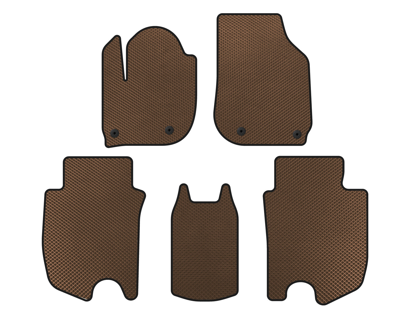 EVA Floor Mats (HB, Hybrid, Brown) for Honda FIT/Jazz 2014- - image 1