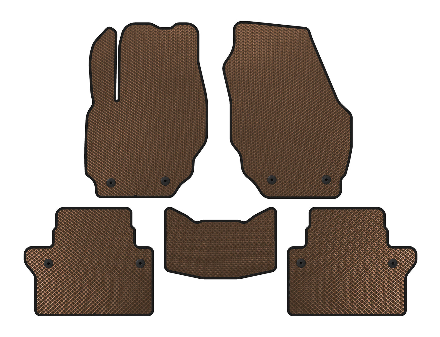 EVA Floor Mats (Brown) for Volvo S80 2006-2016 - image 1