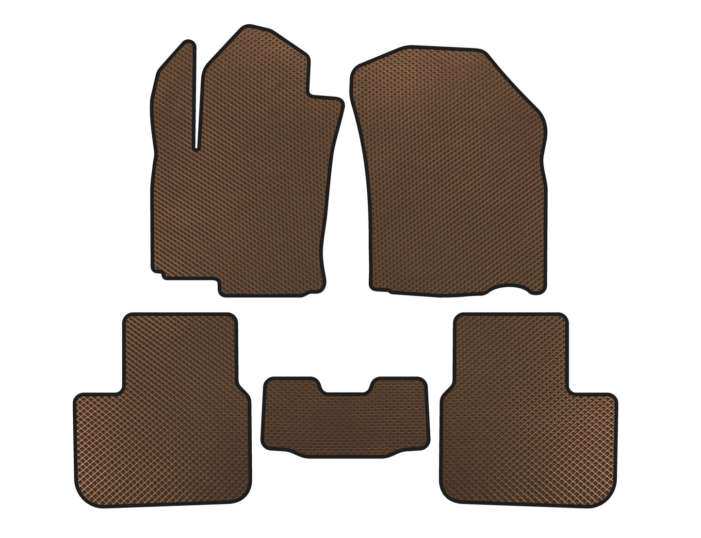 EVA Floor Mats (HB, Brown) for Fiat Sedici 2006-2014 - image 1