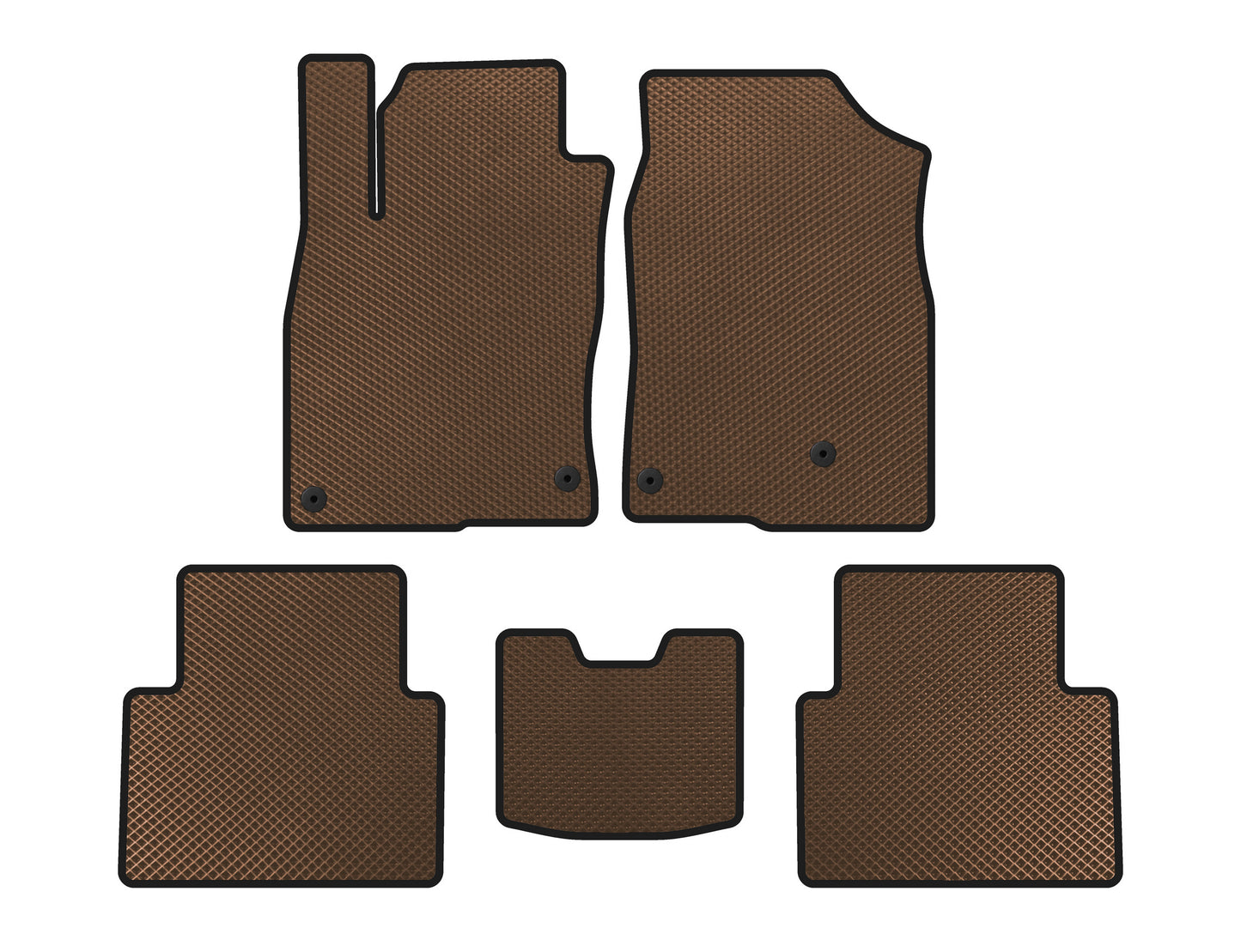 EVA Floor Mats (SD, Brown) for Honda Civic Sedan X 2016-2021 - image 1
