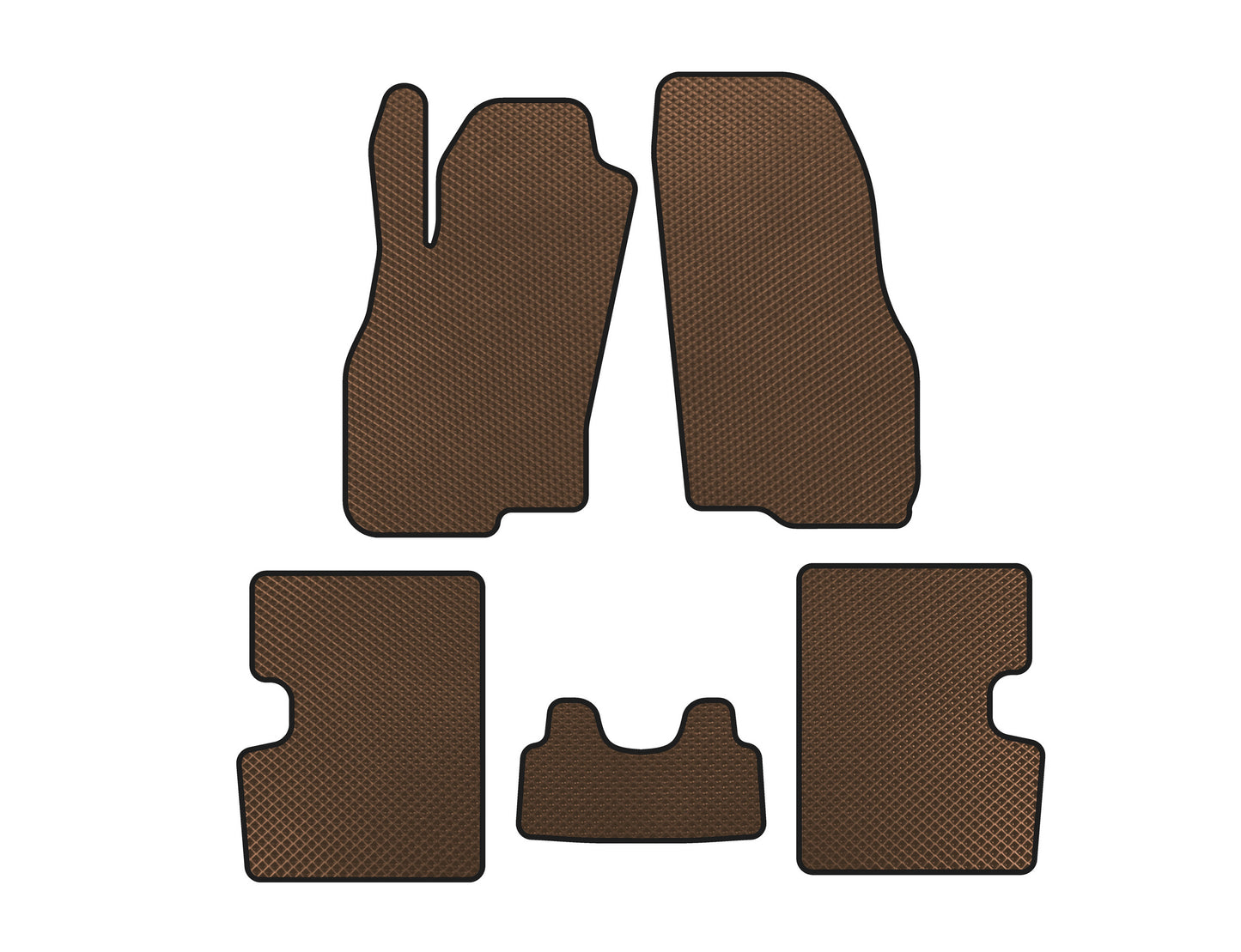 EVA Floor Mats (Hatchback, 5-Door, Pre-Facelift, Brown) for Fiat Punto Grande/EVO 2006-2018 - image 1