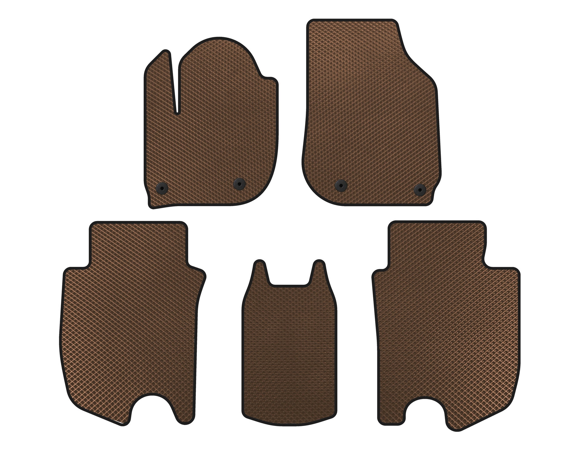 EVA Floor Mats (HB, Hybrid, Brown) for Honda FIT/Jazz 2014- - image 1