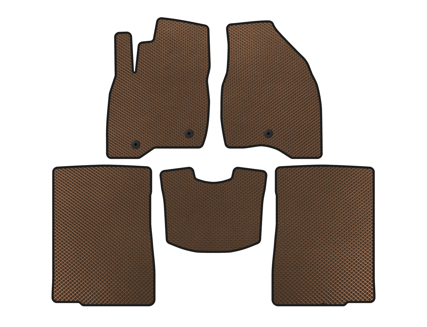 EVA floor mats (2015-2017, 2 rows, 7-seater, Brown) for Ford Explorer 2011-2019 - image 1