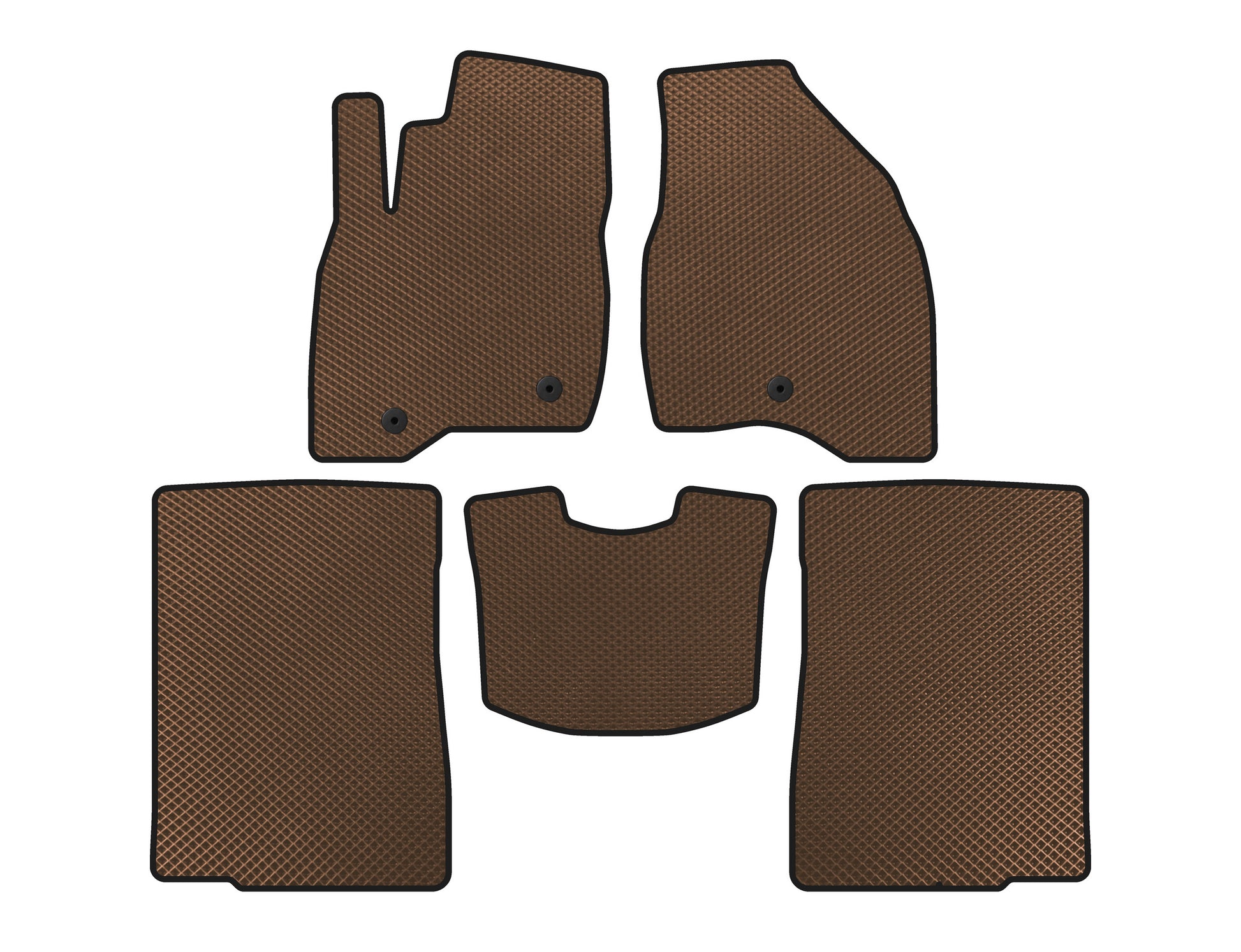 EVA floor mats (2015-2017, 2 rows, 7-seater, Brown) for Ford Explorer 2011-2019 - image 1