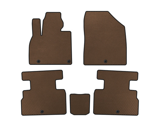 EVA Floor Mats (2 Rows, 7-Seater, Brown) for Kia Stonic 2017- - image 1