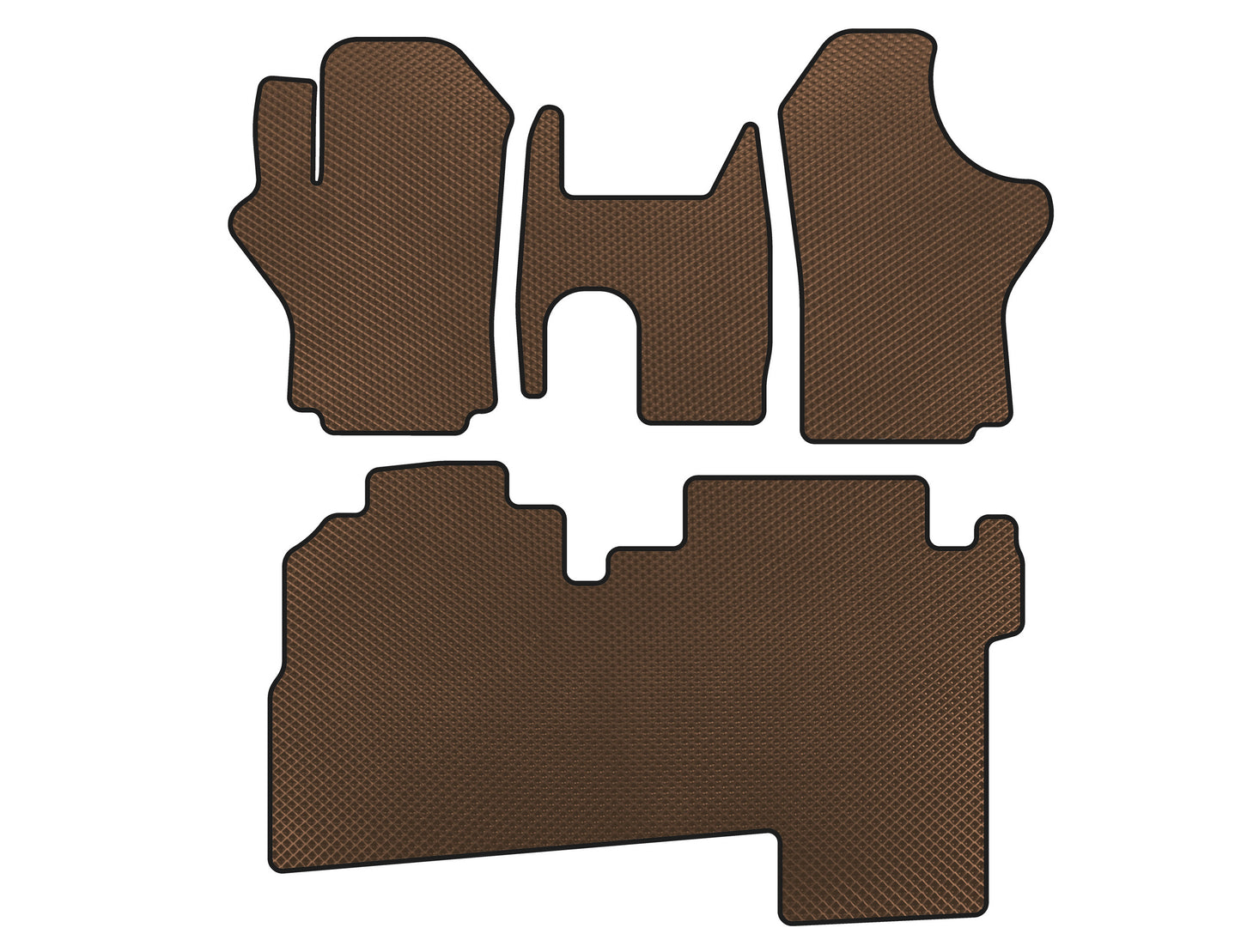 EVA Floor Mats (2004-2007, 2 Rows, 8-Seater, Brown) for Hyundai H200, H1, Starex 1998-2007 - image 1