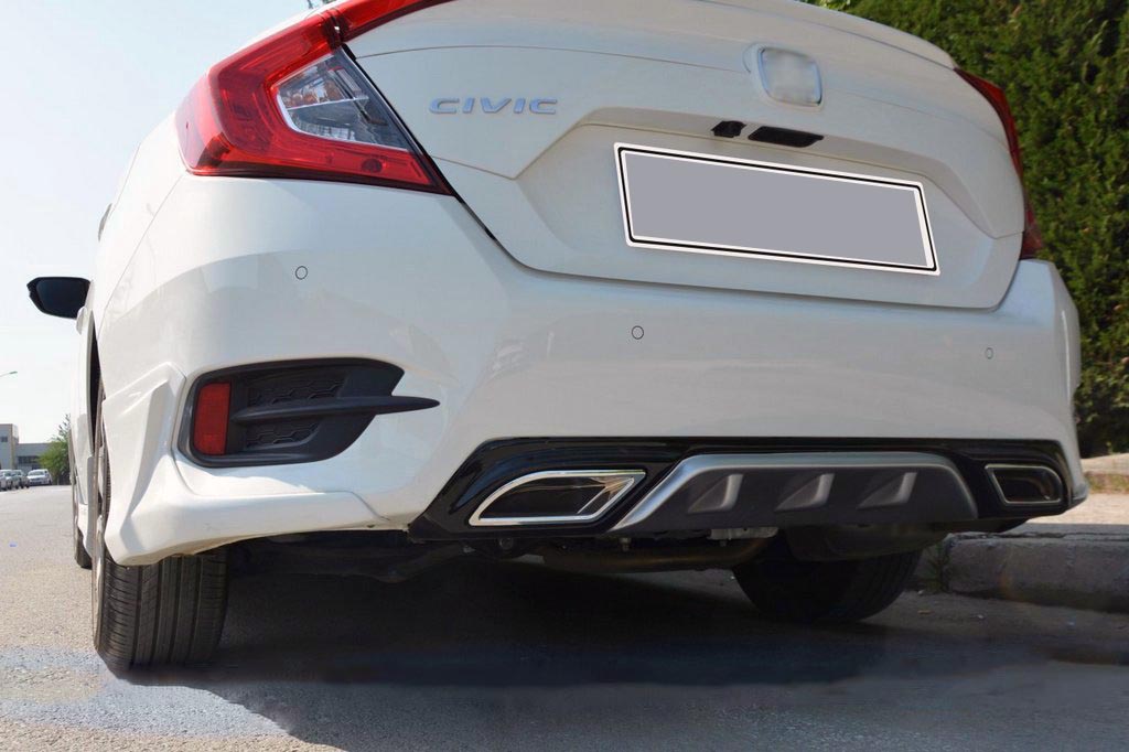 Rear bumper corner pieces (primed for painting) for Honda Civic Sedan X 2016-2021 - image 2