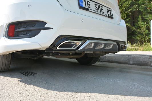 Rear bumper diffuser (Meliset, color-matched) for Honda Civic Sedan X 2016-2021 - image 1