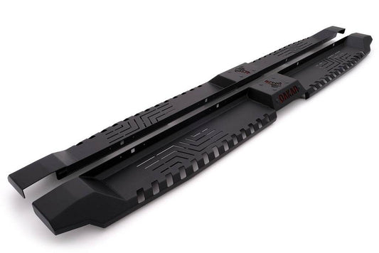 Side sills Dakar V2 without LED (2 pcs, metal) for Mitsubishi L200 2006-2015 - Reelken Auto