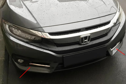 Fog Light Covers Carmos (2 pcs, Stainless Steel) for Honda Civic Sedan X 2016-2021 - image 1