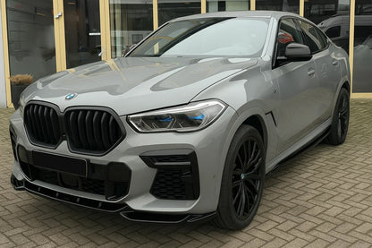 Kidney Grilles 1 Bar (2019-2022, Matte Black) for BMW X6 G06 2019–2027 - image 1