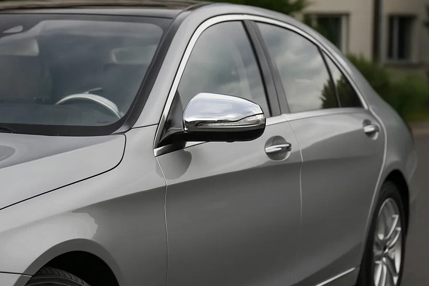 Mirror Covers (2 pcs, Stainless Steel) for Mercedes S-сlass W222 2013-2020 - image 1