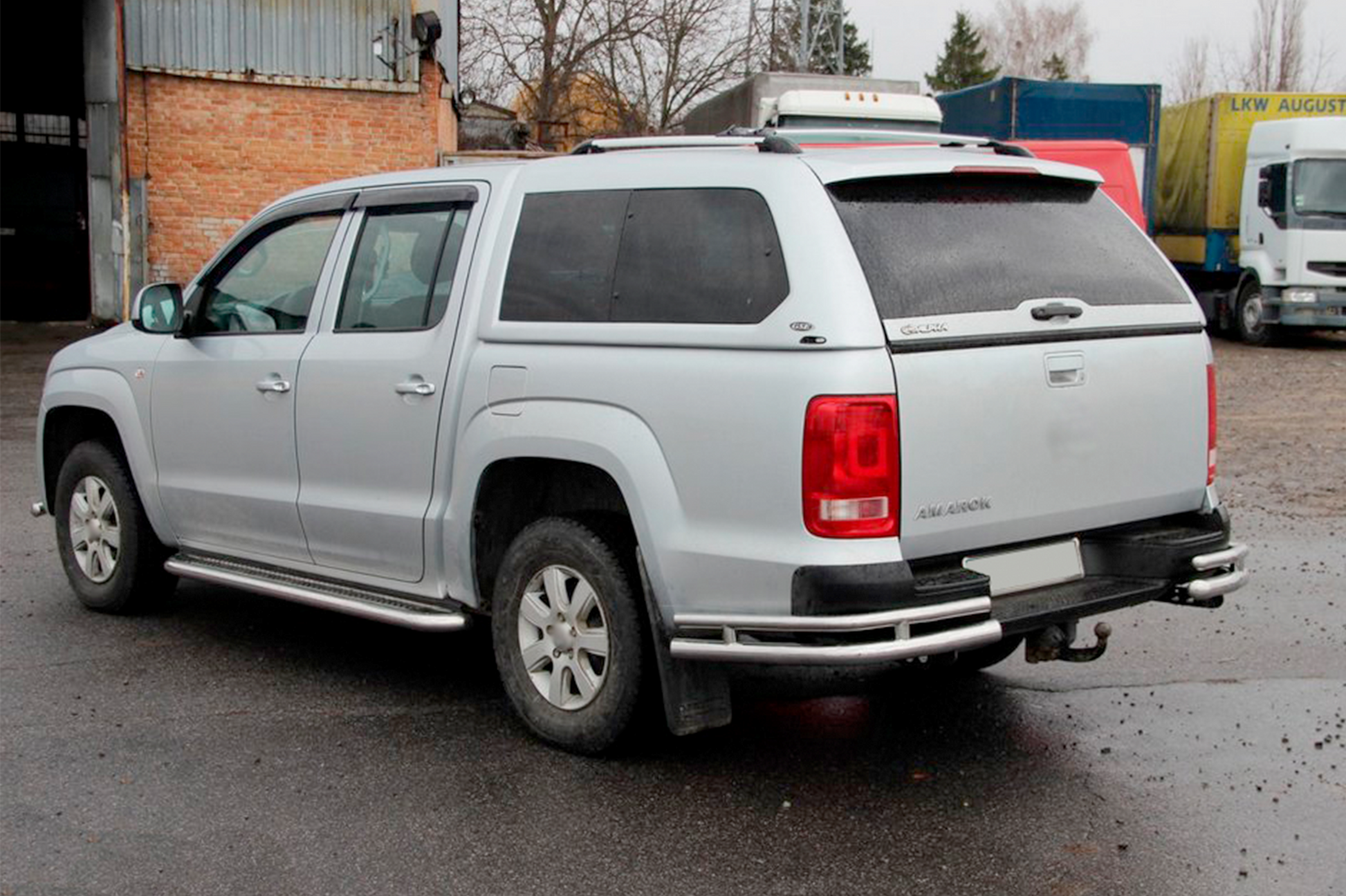Rear Corner Bars AK003-Double (2 pcs, stainless steel) for Volkswagen Amarok 2010-2022 - image 1