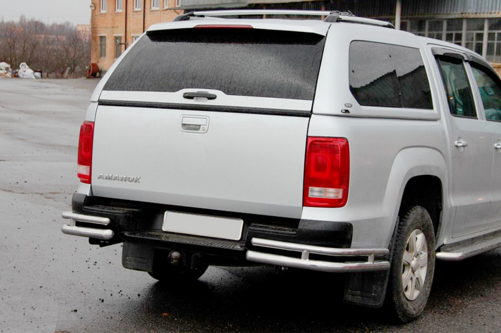 Rear Corner Bars AK003-Double (2 pcs, stainless steel) for Volkswagen Amarok 2010-2022 - image 3