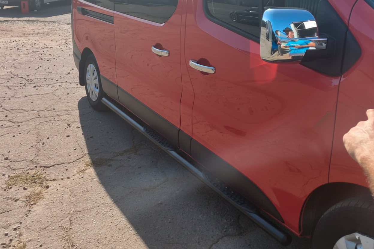 Side Bars BB002 Black (2 pcs, Stainless Steel) for Renault Trafic 2001-2015 - image 5