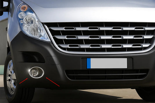 Chrome Fog Light Covers (2 pcs, Stainless Steel) for Opel Movano 2010-2021 - image 1