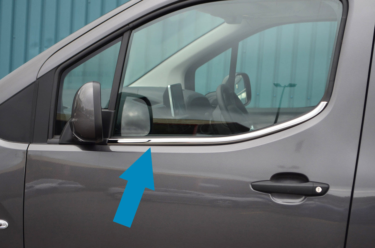 Window Trim (2 pcs, Stainless Steel) for Peugeot Partner/Rifter 2019- - image 1