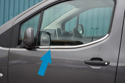 Window Trim (2 pcs, Stainless Steel) for Peugeot Partner/Rifter 2019- - image 1