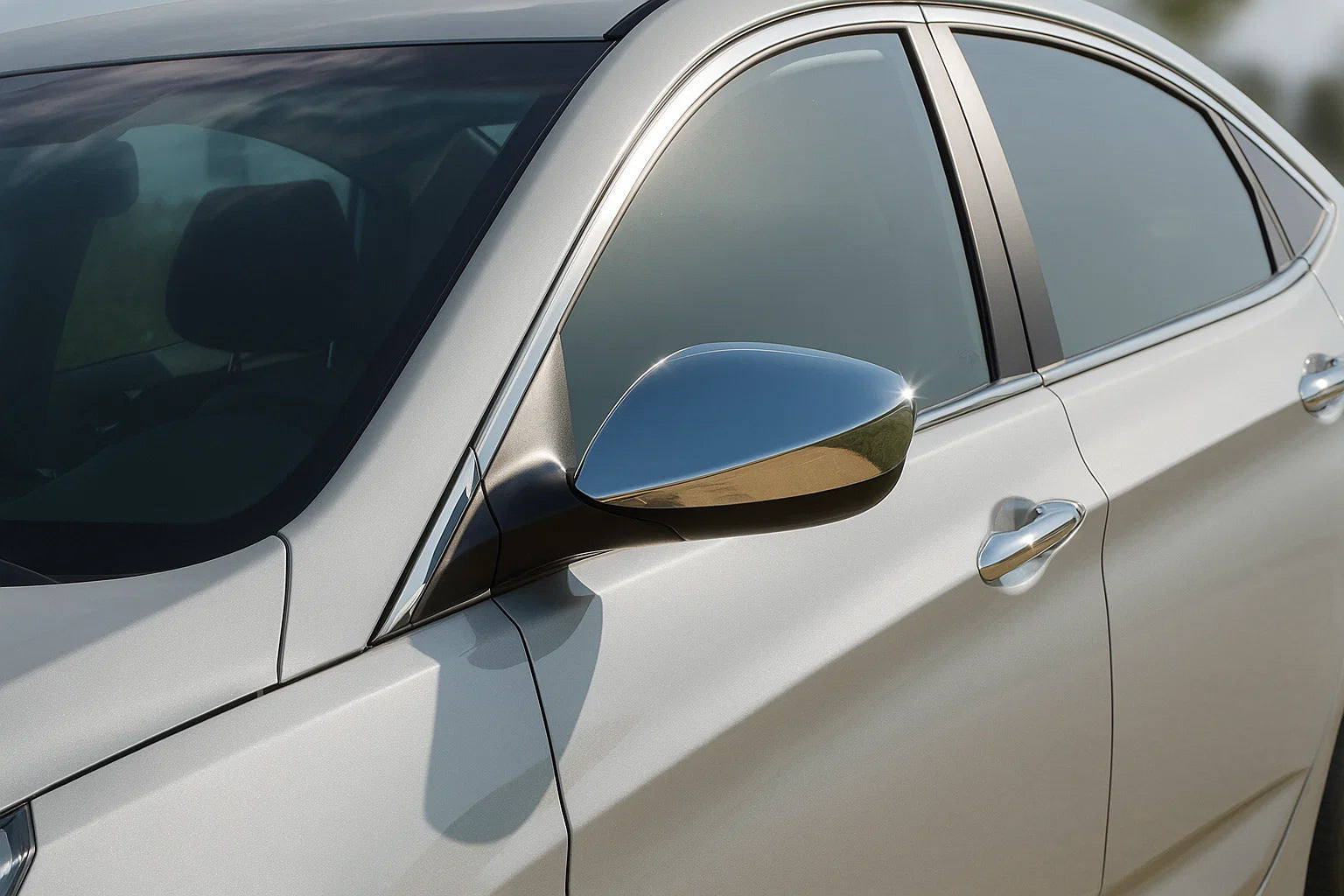 Mirror covers without indicator (2 pcs, stainless steel) for Hyundai Elantra (MD/UD) 2011-2015 - image 1
