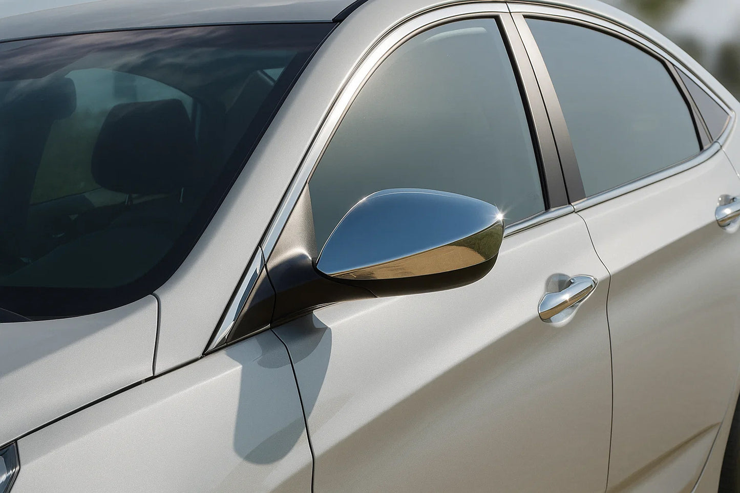 Mirror covers without indicator (2 pcs, stainless steel) for Hyundai Elantra (MD/UD) 2011-2015 - image 1
