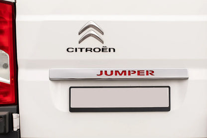 Chrome trim above license plate with LED red (stainless steel) for Citroen Jumper 2007-2025 - image 1
