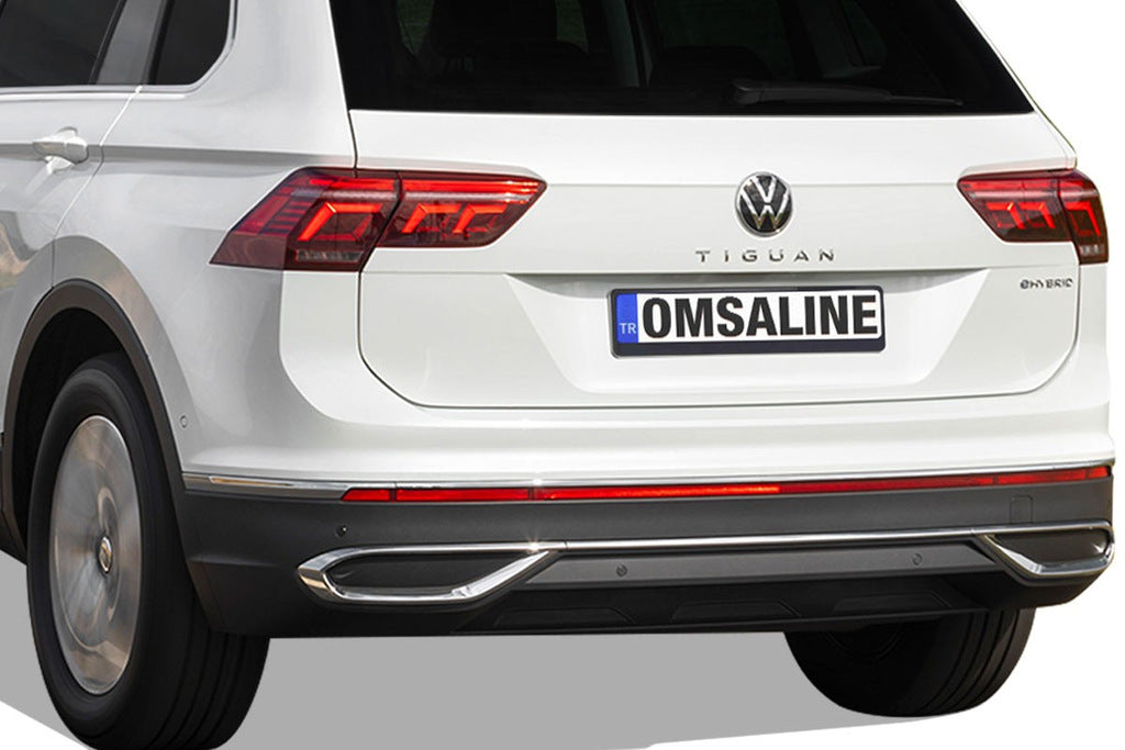 Covers imitating exhaust nozzles 2020+ (3 pcs, stainless steel) for Volkswagen Tiguan 2016-2023 - image 1
