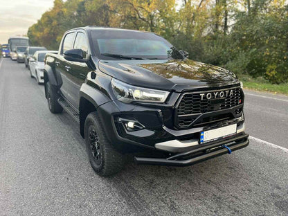 Double front mustache Vegas (2015-2020, black, 76mm) for Toyota Hilux 2015↗ - Reelken Auto