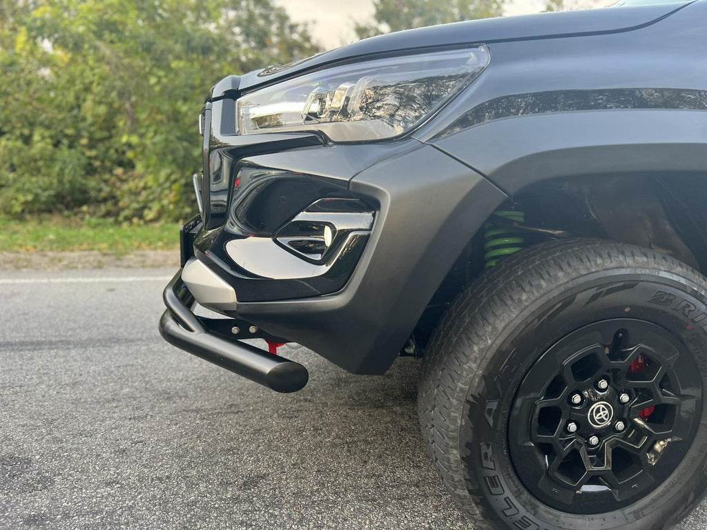 Double front mustache Vegas (2015-2020, black, 76mm) for Toyota Hilux 2015↗ - Reelken Auto