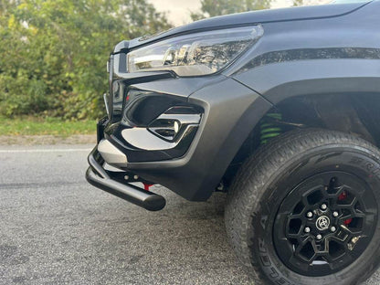 Double front mustache Vegas (2015-2020, black, 76mm) for Toyota Hilux 2015↗ - Reelken Auto