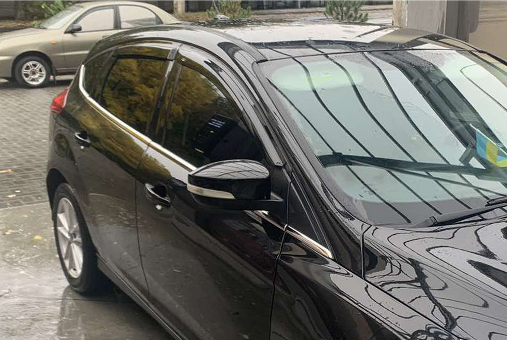 Bottom edging of glass (8 pieces, stainless steel) for Ford Focus III 2011-2017 - image 1