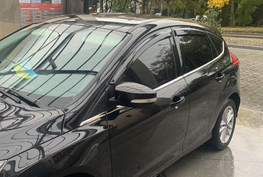 Bottom edging of glass (8 pieces, stainless steel) for Ford Focus III 2011-2017 - image 2