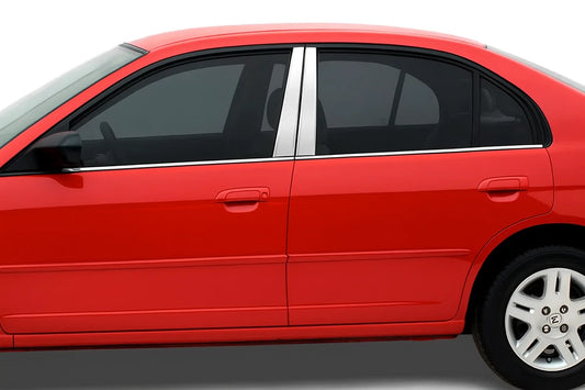 Stainless Steel Pillar Covers (4 pcs) for Honda Civic Sedan VII 2001-2006 - image 1