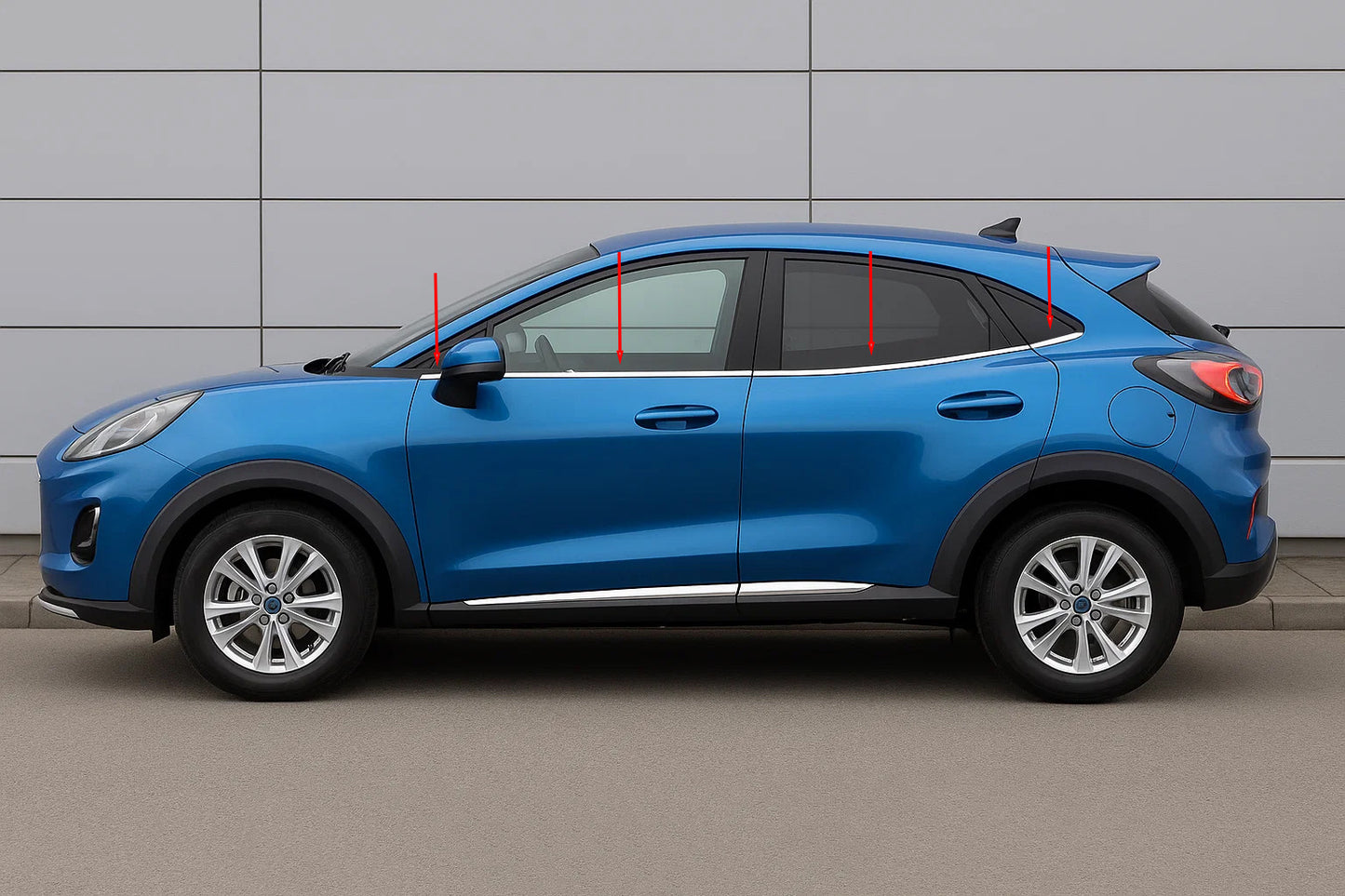 Window Lower Trim Stainless Steel (8 pcs) for Ford Puma 2019- - image 3