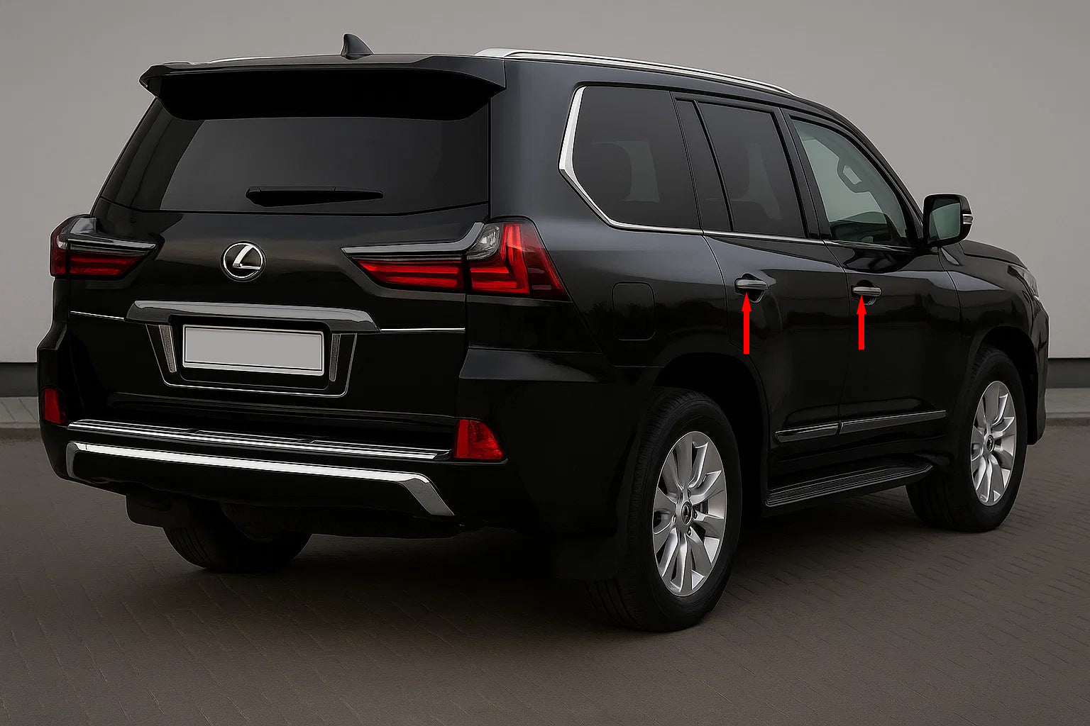 Chrome Door Handle Covers BlackEdition (for 2016+) for Lexus LX570/450d 2008-2022 - image 2