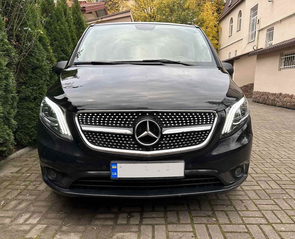 Diamond front grill (2014-2023 for Vito W447) for Mercedes Vito / V-class W447 2014↗ year - Reelken Auto
