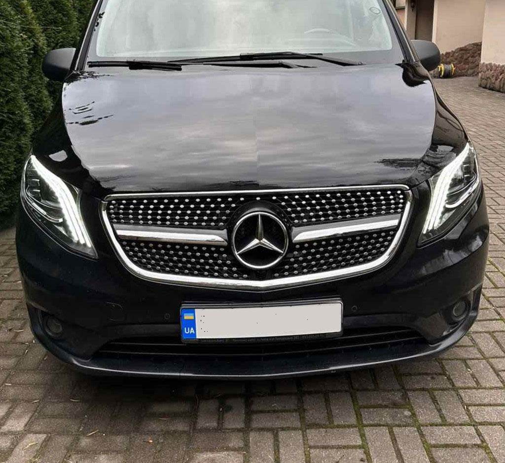 Diamond front grill (2014-2023 for Vito W447) for Mercedes Vito / V-class W447 2014↗ year - Reelken Auto