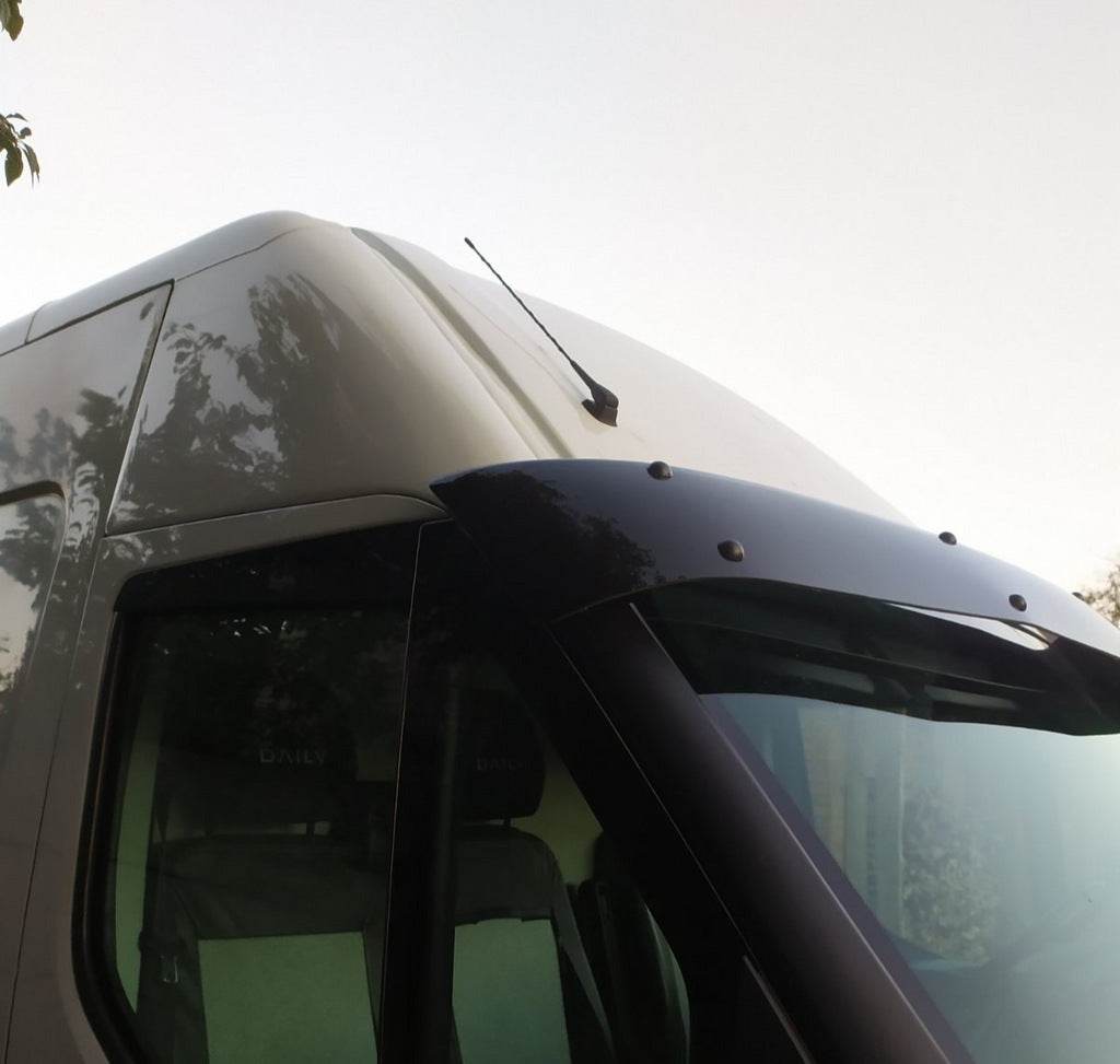 Windshield visor V2 (black gloss, 5mm) for Iveco Daily 2014↗ - Reelken Auto