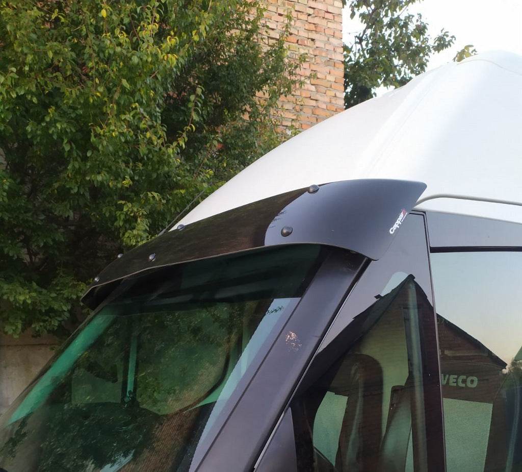 Windshield visor V2 (black gloss, 5mm) for Iveco Daily 2014↗ - Reelken Auto