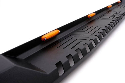 Side sills Dakar V1 with LED (2 pcs., metal) for Isuzu D-Max 2011-2019 - Reelken Auto