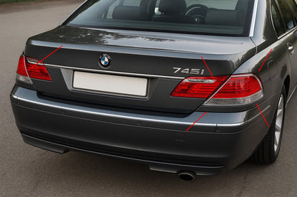 Tail Light Covers Chrome (2 pcs, ABS) for BMW 7 Series E65/66 2001-2008 - image 1