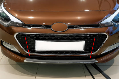 Grille Trim 2014-2018 (2 pcs, stainless steel) for Hyundai I-20 2014-2020 - image 3
