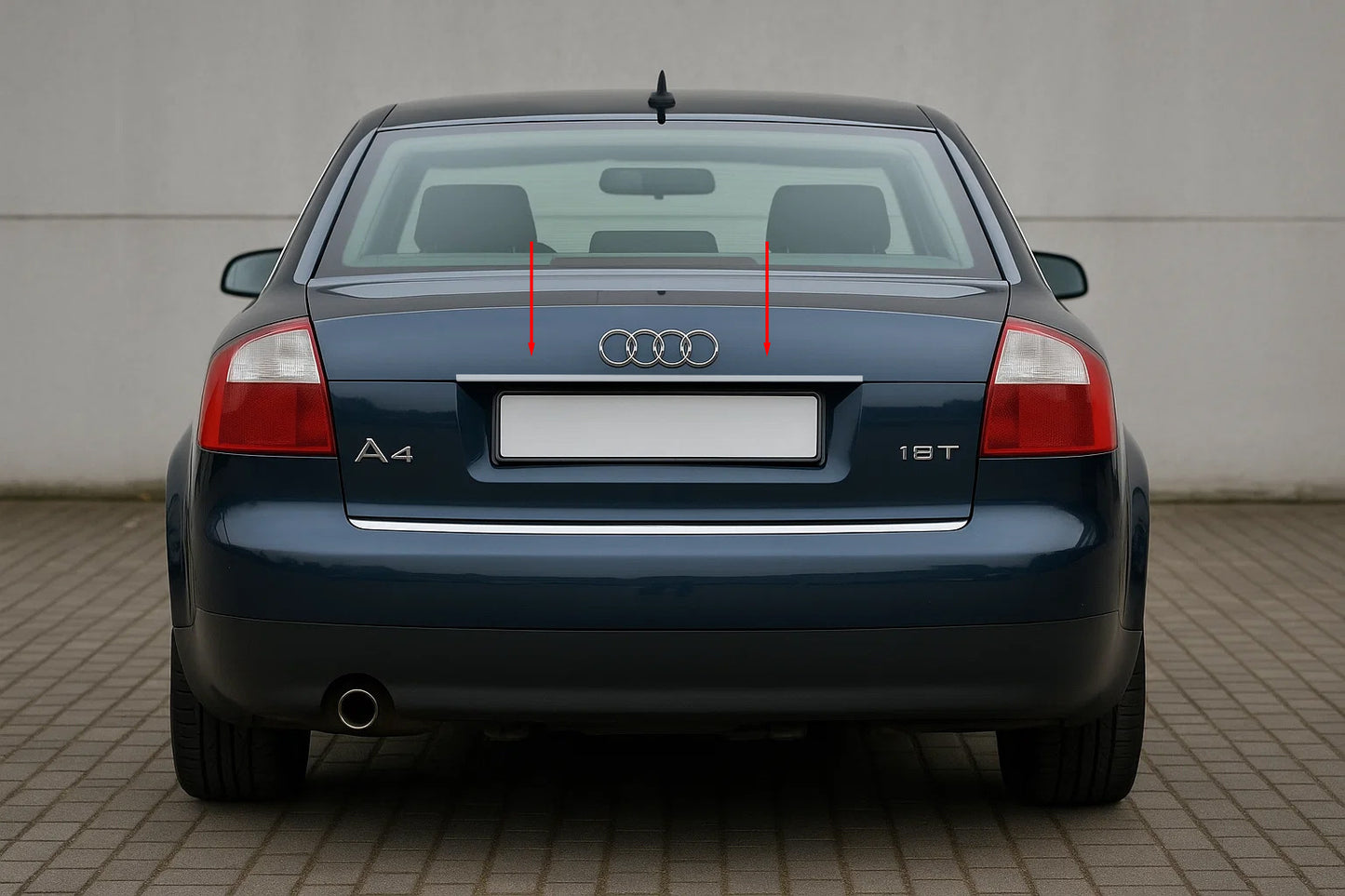 License plate trim (Carmos stainless steel) V-2 for Audi A4 B6 2000-2004 - image 1