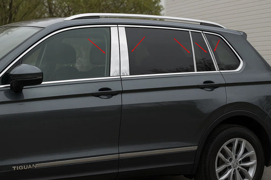 Stainless Steel Door Pillar Trim (10 pcs) for Volkswagen Tiguan 2016-2023 - image 1
