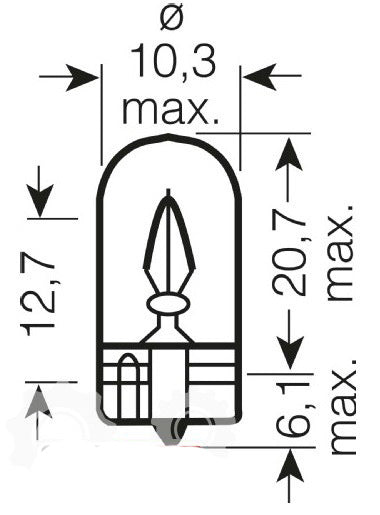 Indicator Bulb Osram 2825 W5W 12V W2.1X9.5D - image 2