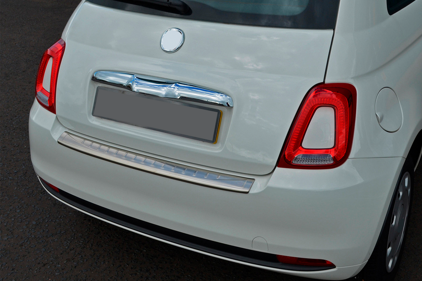 Rear bumper protector 3D/Cabrio (OmsaLine, stainless steel) for Fiat 500/500L 2013-2022 - image 1