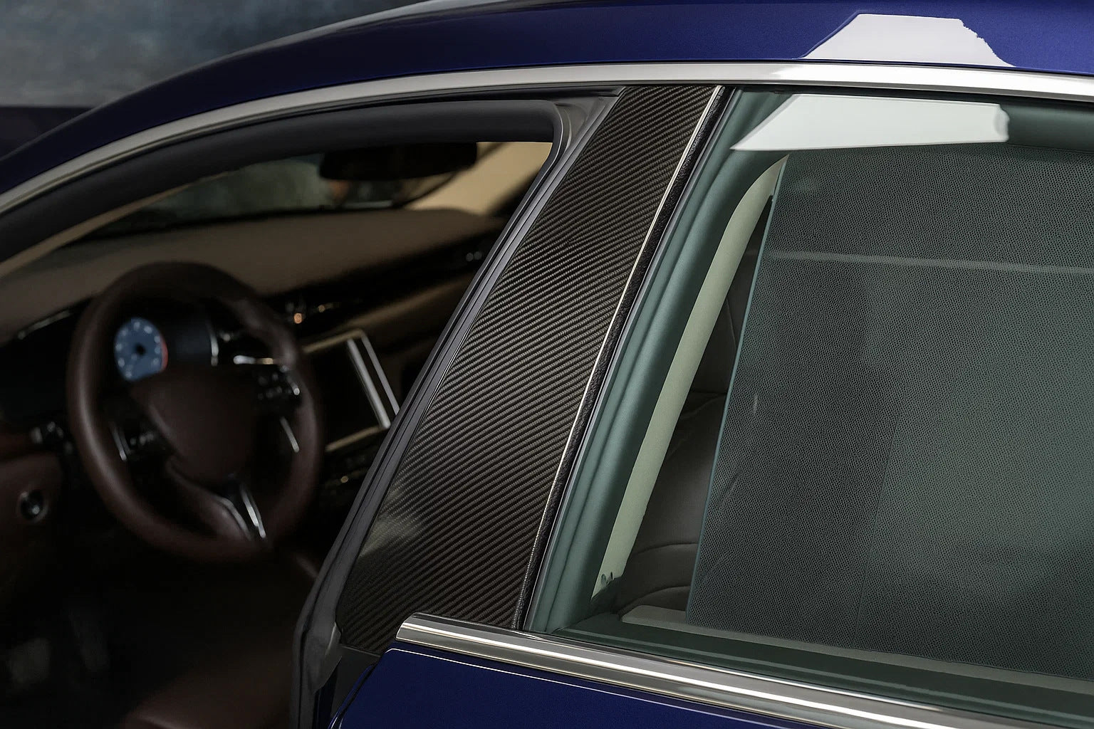 Carbon Door Pillar Covers (2013-2017) for Maserati Quattroporte 2013-2023 - image 1