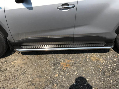 Maydos V2 side sills (2 pcs., aluminum with stainless steel) for Toyota Rav 4 2019- - Reelken Auto
