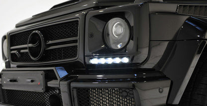 Headlight covers with LED (6 diodes, set) for Mercedes G сlass W463 1990-2018 - image 1
